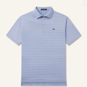 Southern Marsh- Bermuda Performance Polo - Chenier Stripe